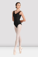 Load image into Gallery viewer, MIRELLA V NECK BRAIDED SCOOP BK TANK LEOTARD
