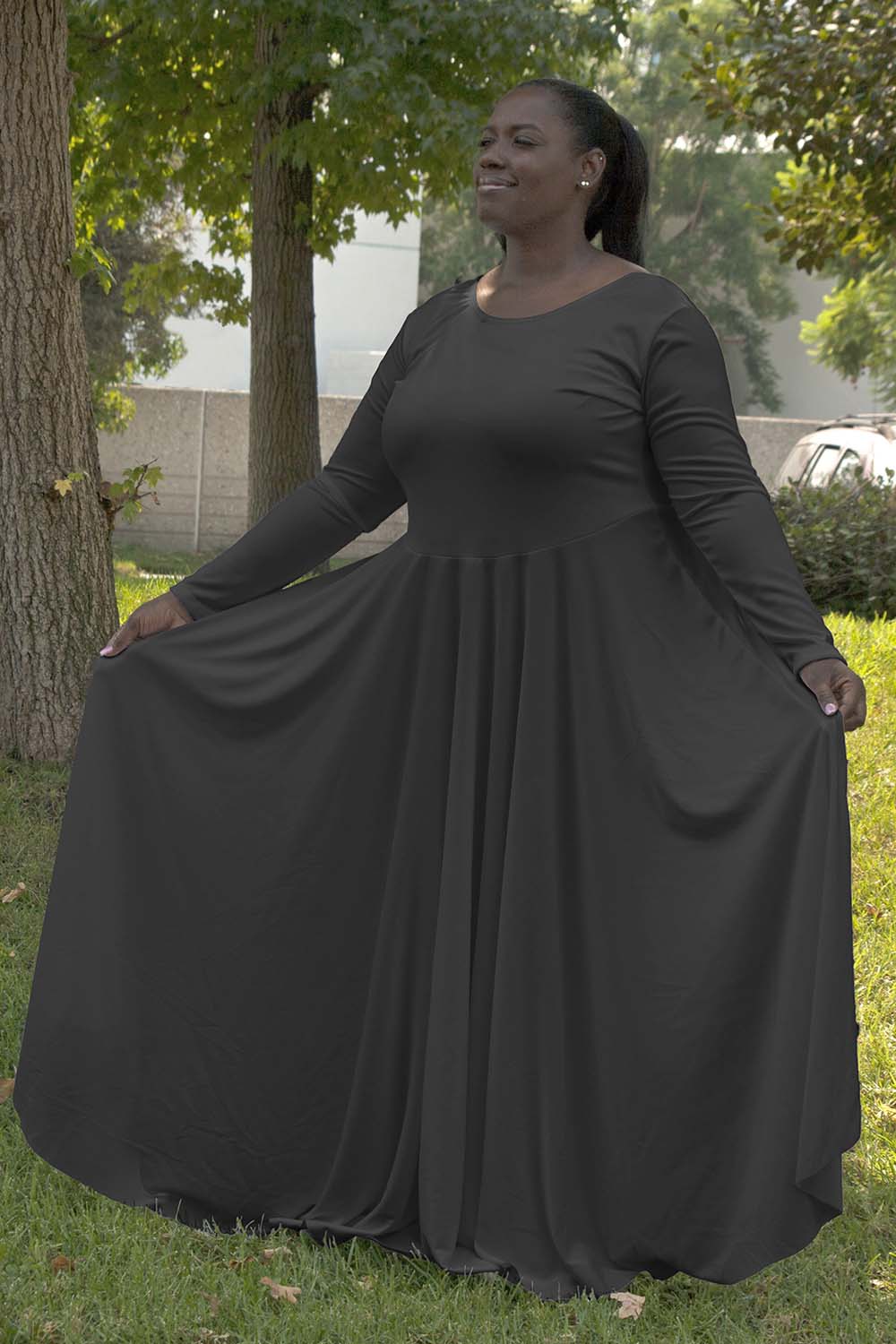 Adult Plus Size Liturgical Long Sleeve Dress – Class Act Dancewear